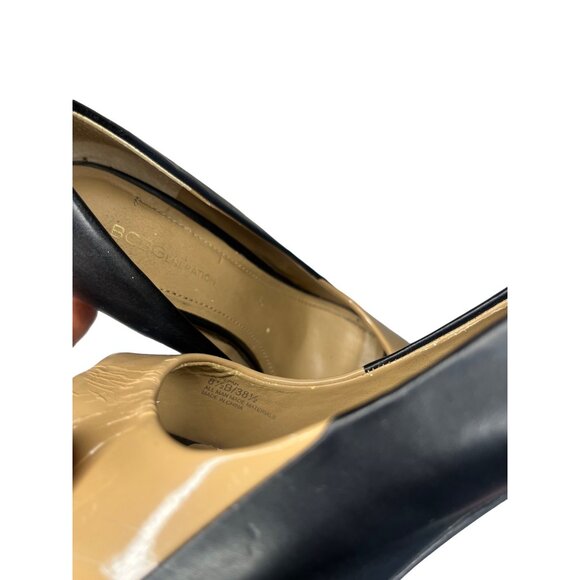 BCBGeneration Heels Size 8 1/2 Black/Beige Business Casual Classic Comfortable - Picture 13 of 16